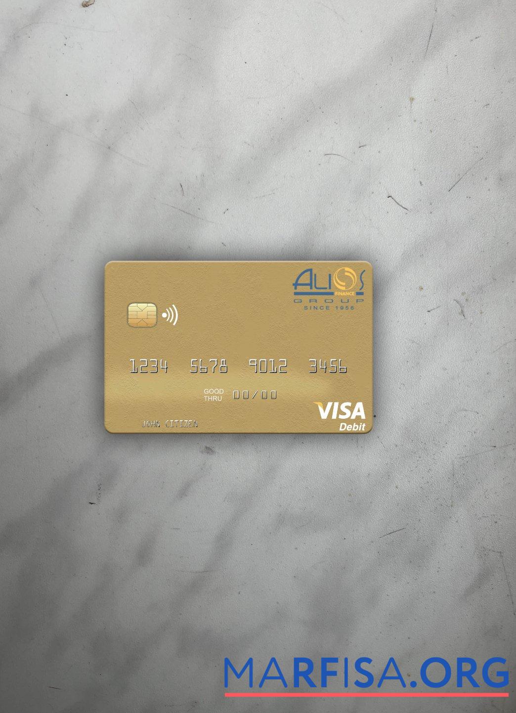 Downloadable Gabon Alios France visa debit card photolook front sample